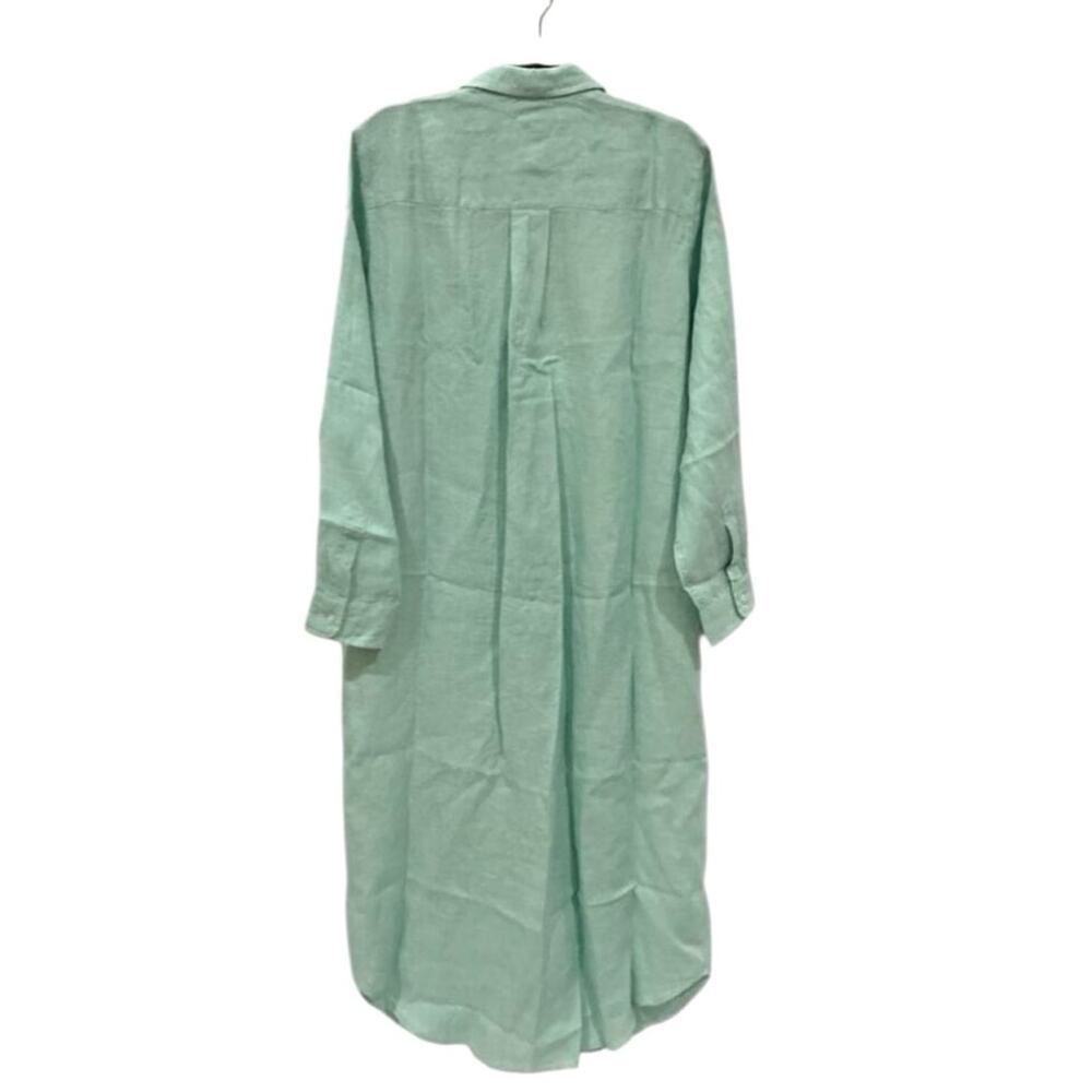 Frank & Eileen Rory Maxi Shirtdress Italian Linen Seafoam Green Size XL - Picture 7 of 11